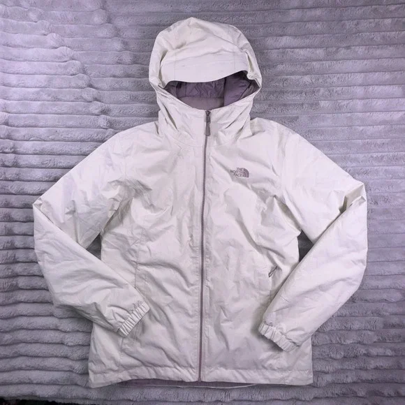 The North Face Jacket Womens Large Dryvent Quest White Purple Winter Hooded Coat - Picture 2 of 12